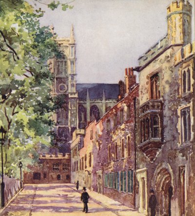 Dean#39;s Yard, Westminster (fargelitografi) av English School