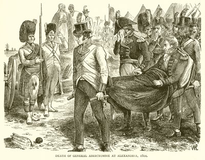 General Abercrombies død i Alexandria, 1801 av English School