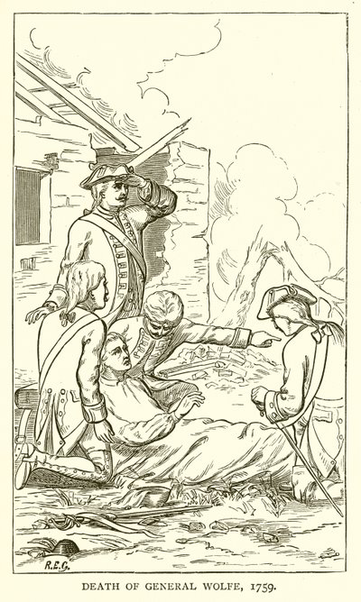 General Wolfes død, 1759 av English School