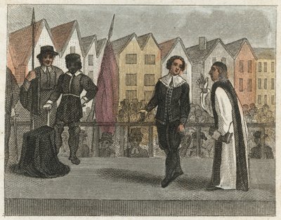 Lord Russells død (farget gravering) av English School