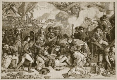 Death of Nelson, illustrasjon fra Cassells Illustrated History of England (sepia-foto) av English School