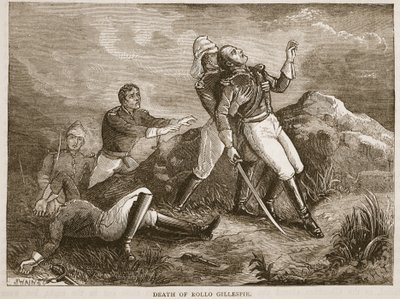Death of Rollo Gillespie, illustrasjon fra Cassells Illustrated History of India av James Grant, pub. 1879 av English School