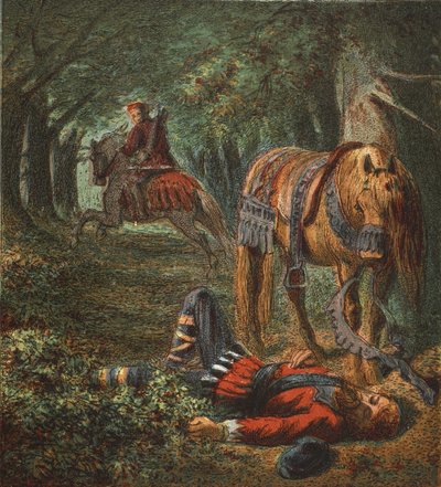 William den andres død, pub. 1890 (fargelitografi) av English School