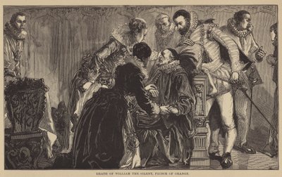 Død av William the Silent, Prince of Orange (gravering) av English School