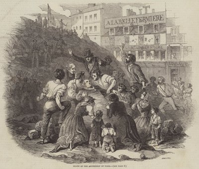 Død av erkebiskopen av Paris (gravering) av English School