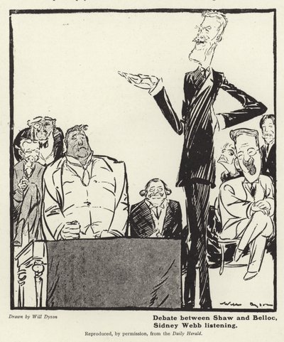 Debatt mellom George Bernard Shaw og Hillaire Belloc av English School