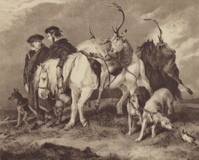 Hjortejakt (chromolitho) av English School
