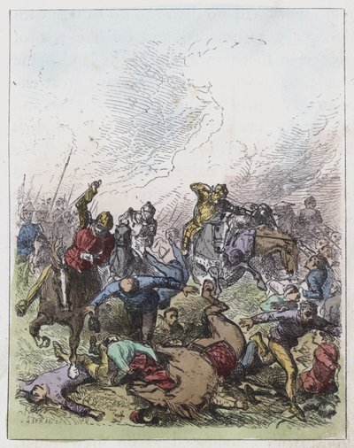 Nederlag til Perkin Warbeck (farget gravering) av English School