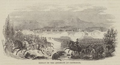 Niederlage der Afghanen bei Kandahar (Gravur) von English School