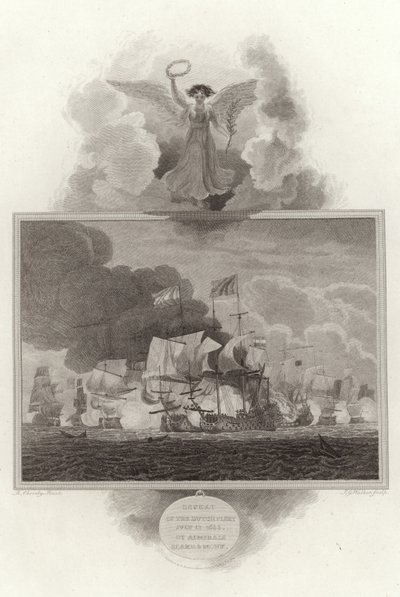 Nederlag av den nederlandske flåten, 13. juli 1653, av admiralene Blake og Monk av English School