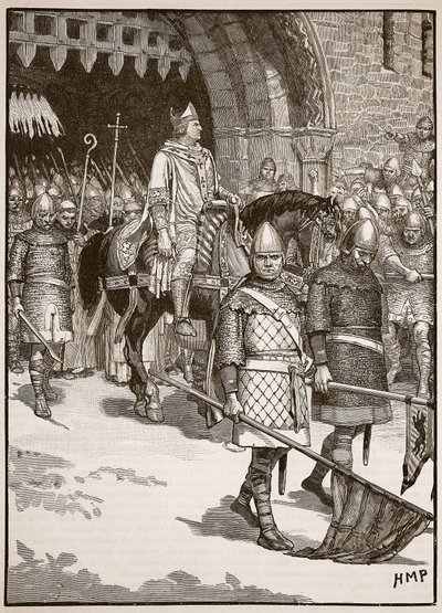 Biskop Odos avgang fra Rochester, illustrasjon fra Cassells Illustrated History of England (sepiafoto) av English School