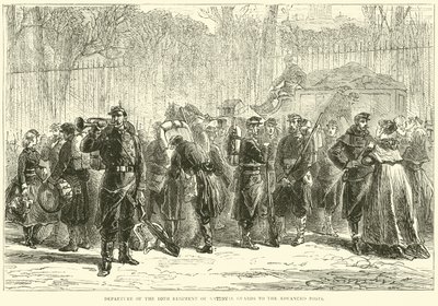 Avgang av det 10. regiment av nasjonalgarde til de avanserte stillingene, oktober 1870 av English School