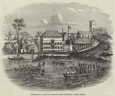Ex-guvernørens avgang fra Freetown, Sierra Leone av English School