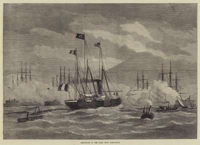 Sjahens avgang fra Portsmouth (gravering) av English School
