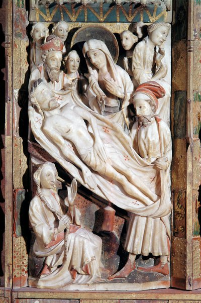 Deponering, Polyptych of the passion (alabastrelieff av English School