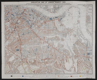 Beskrivende kart over London Poverty, av Charles Booth av English School