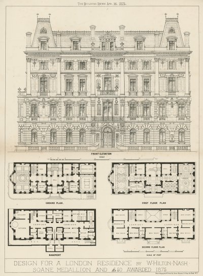 Design for en bolig i London av W Hilton Nash av English School