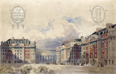 Design for Northern Approach to British Museum av Charles Fitzroy Doll architects (wc på papir) av English School