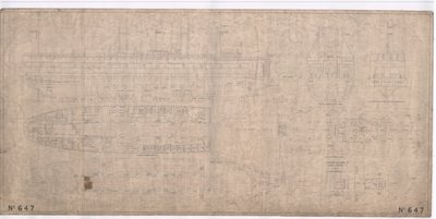 Design for den isbrytende togfergedamperen SS Baikal (blekk på papir) av English School