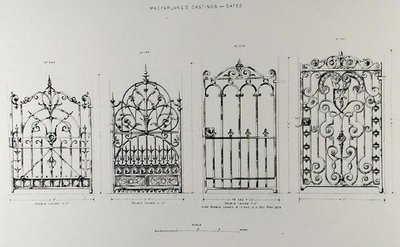 Design for rekkverk i støpejern, fra 