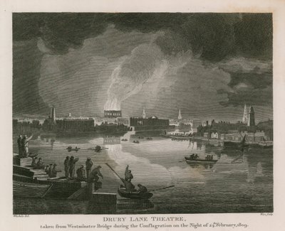 Ødeleggelse av Drury Lane Theatre, 24. februar 1809 av English School