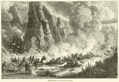 Ødeleggelse av petroleumsbeholdere, desember 1870 av English School