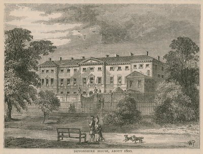 Devonshire House, London, rundt 1800 av English School