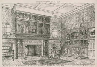 Spisesal på 6 Grosvenor Place for H Campbell-Bannerman, MP av English School