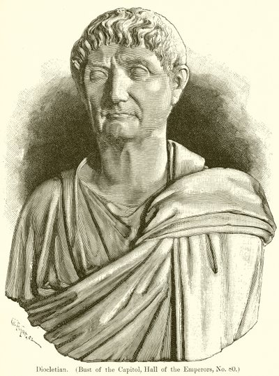 Diokletian. (Byste av Capitol, Hall of the Emperors, nr. 80) av English School