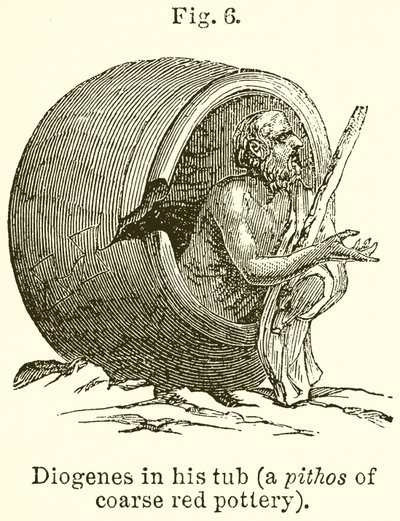 Diogenes in his tub (A Pithos of Coarse Red Pottery) av English School