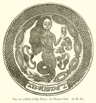 tallerken med slipevarer; av Thomas Toft av English School