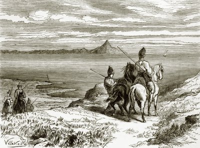 Fjern utsikt over Athos-fjellet av English School
