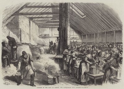 Not im Osten Londons, die Suppenküche von Spitalfields (Stich) von English School