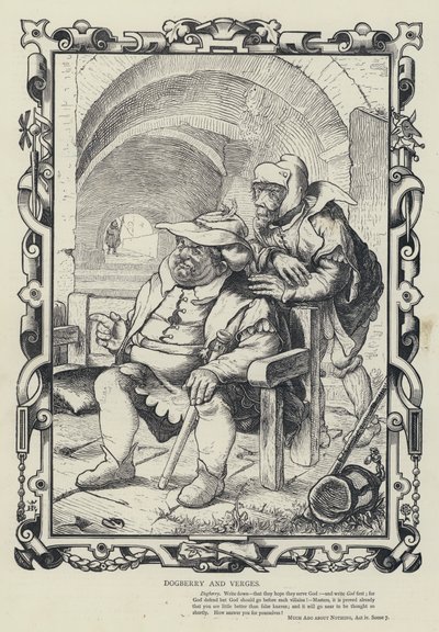 Dogberry and Verges, Much Ado about Nothing, Act iv, Scene 7 (gravering) av English School