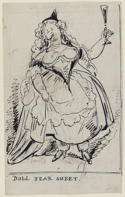 Doll Tear Sheet, ca. 1825 (penn og blekk på papir) av English School