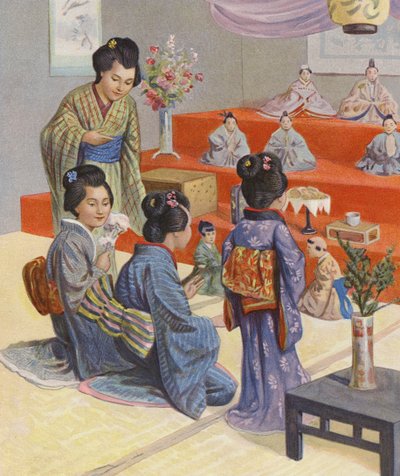 Dukkefestival i Japan (fargelitografi) av English School