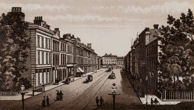 Donegal Place, Belfast 1880 (litho) av English School