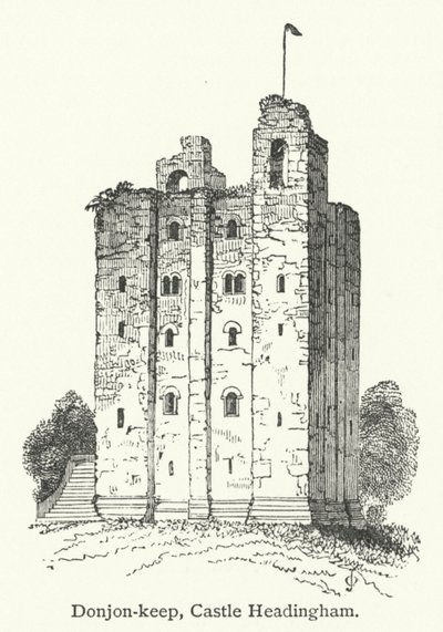 Donjon-keep, Castle Headingham (gravering) av English School