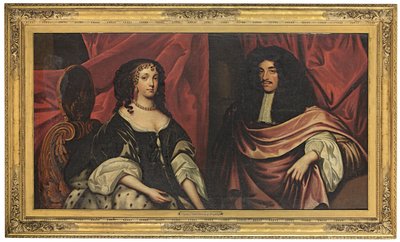 Dobbeltportrett av kong Charles II og Katarina av Braganza, ca. 1665 av English School