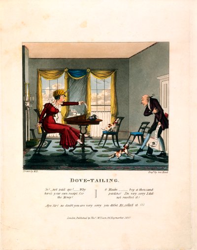 Dove-tailing, gravert av George Hunt, utgitt av Thomas Mclean, 1827 av English School