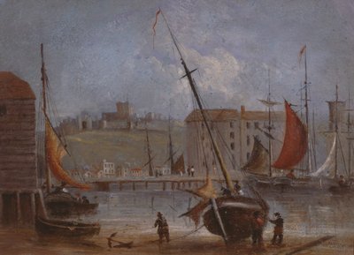 Dover slott og havn, ca. 1830 av English School
