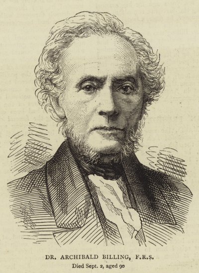 Dr Archibald Billing, FRS (gravering) av English School