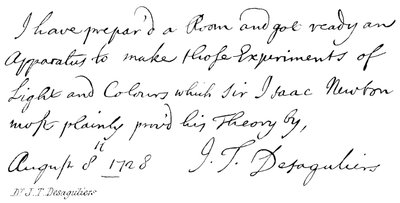 Dr J T Desaguliers av English School