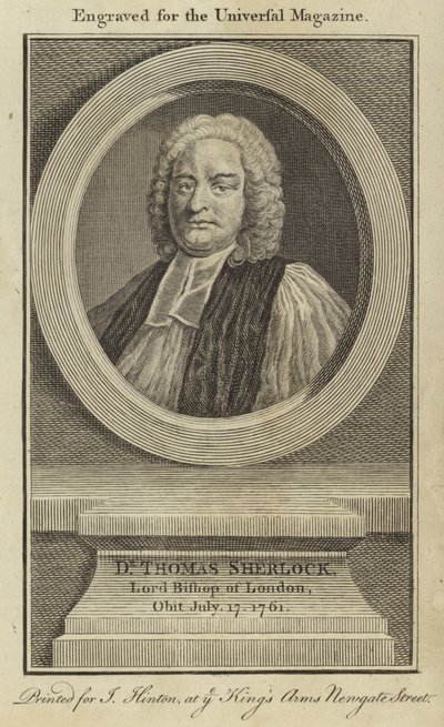 Dr Thomas Sherlock, Lord Bishop of London av English School