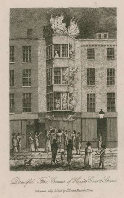 Fryktelig brann, hjørnet av Henrits Court, Strand av English School