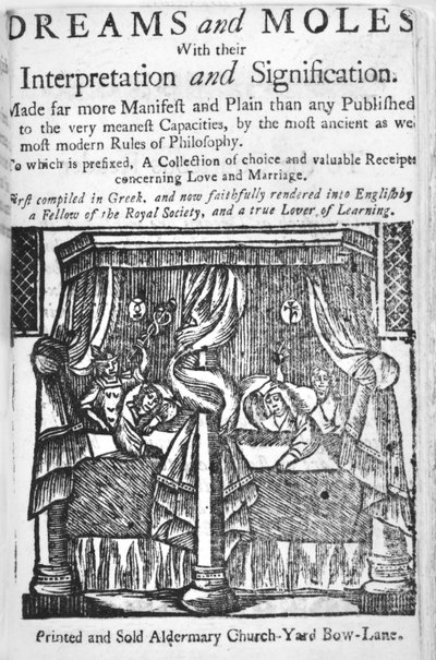 Dreams and Moles, tittelblad, ca. 1750 (tresnitt) av English School