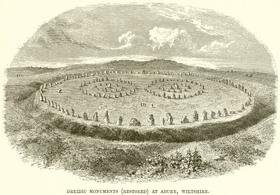 Druidiske monumenter (restaurert) i Abury, Wiltshire av English School