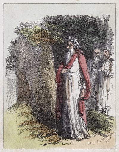 Druider (farget gravering) av English School
