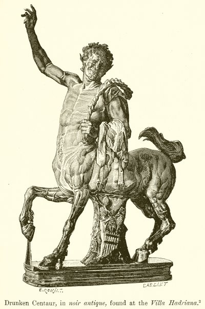 Drunken Centaur, i Noir Antique, funnet på Villa Hadriana av English School