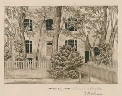 Ducketts Farm House, Tottenham, London (wc på papir) av English School